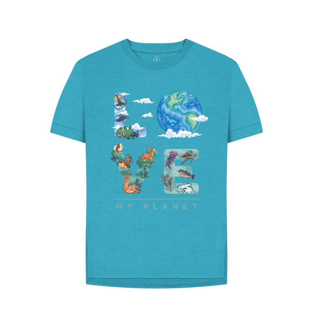 Ocean Blue Printed T-shirt Front