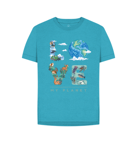 Ocean Blue Printed T-shirt Front