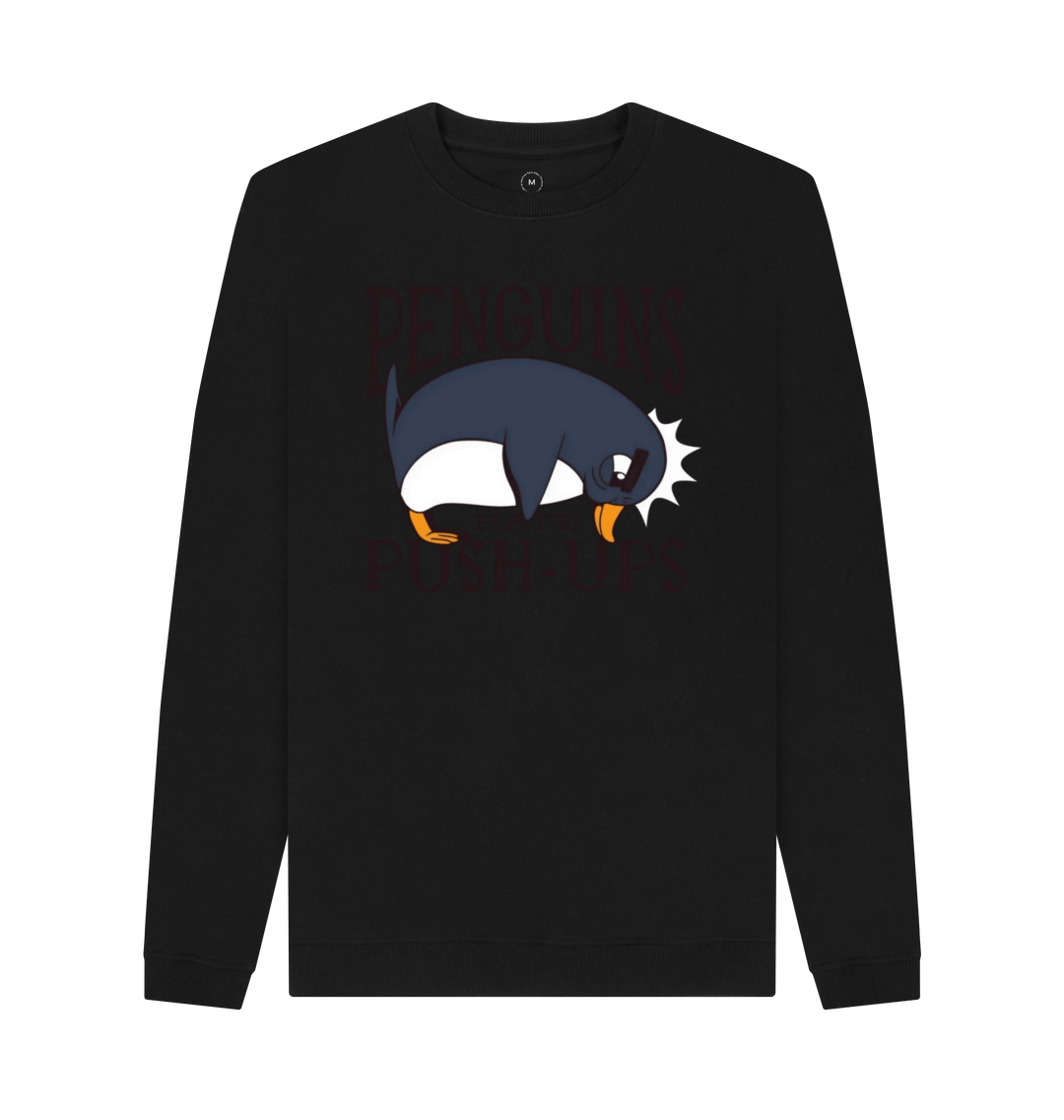 Black Recycled Printed Sweater Front
