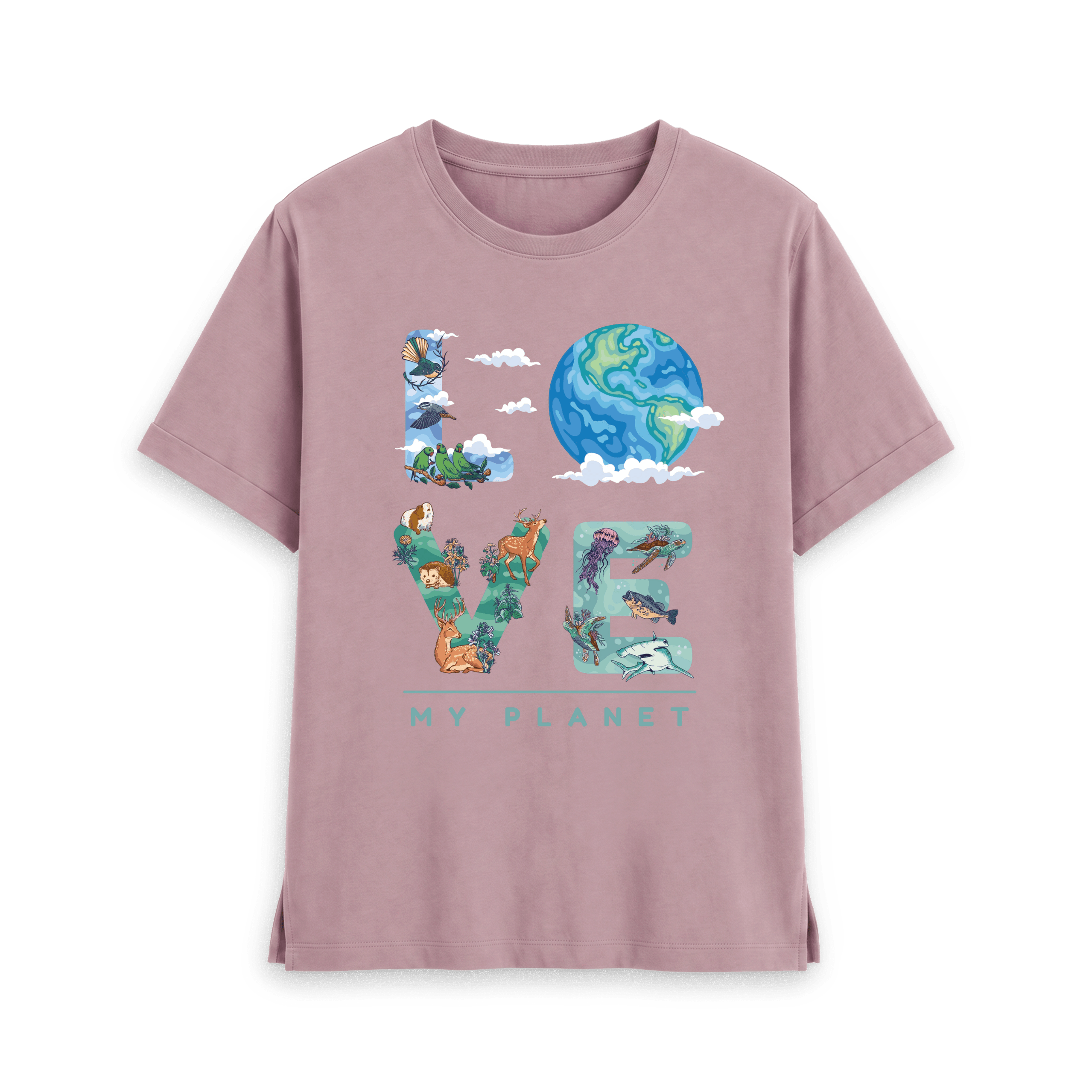 Mauve Printed T-shirt Front