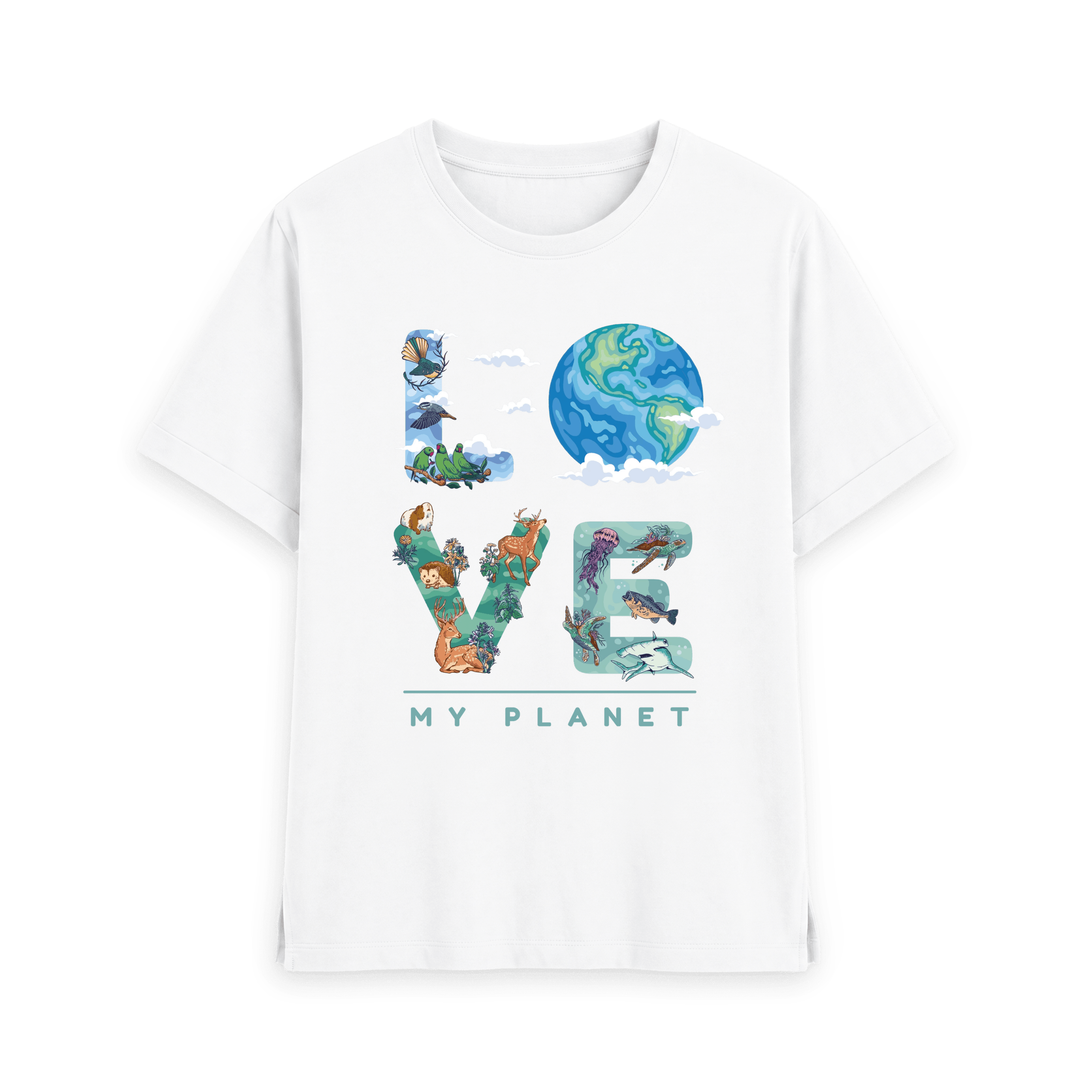 White Printed T-shirt Front