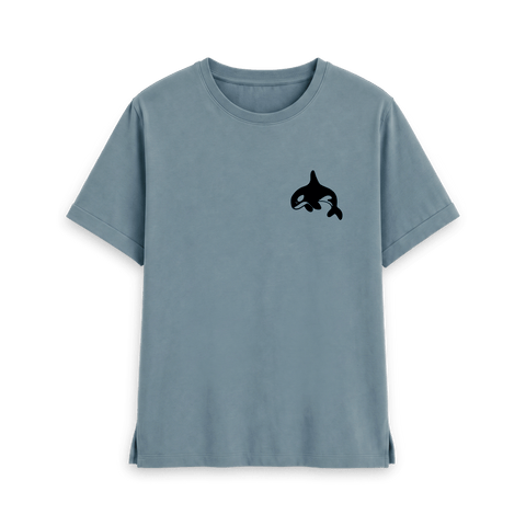 Stone Blue Printed T-shirt Front