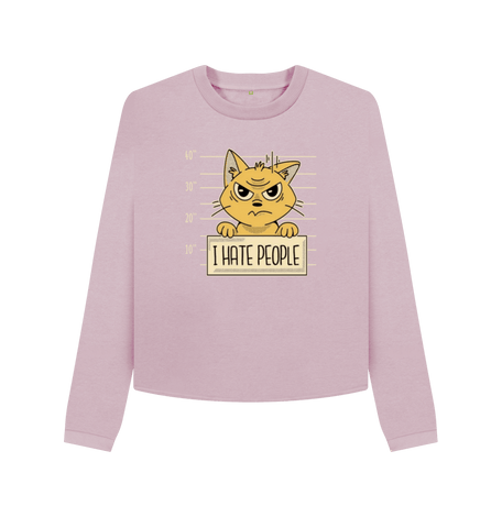 Mauve Printed Boxy Jumpers Front