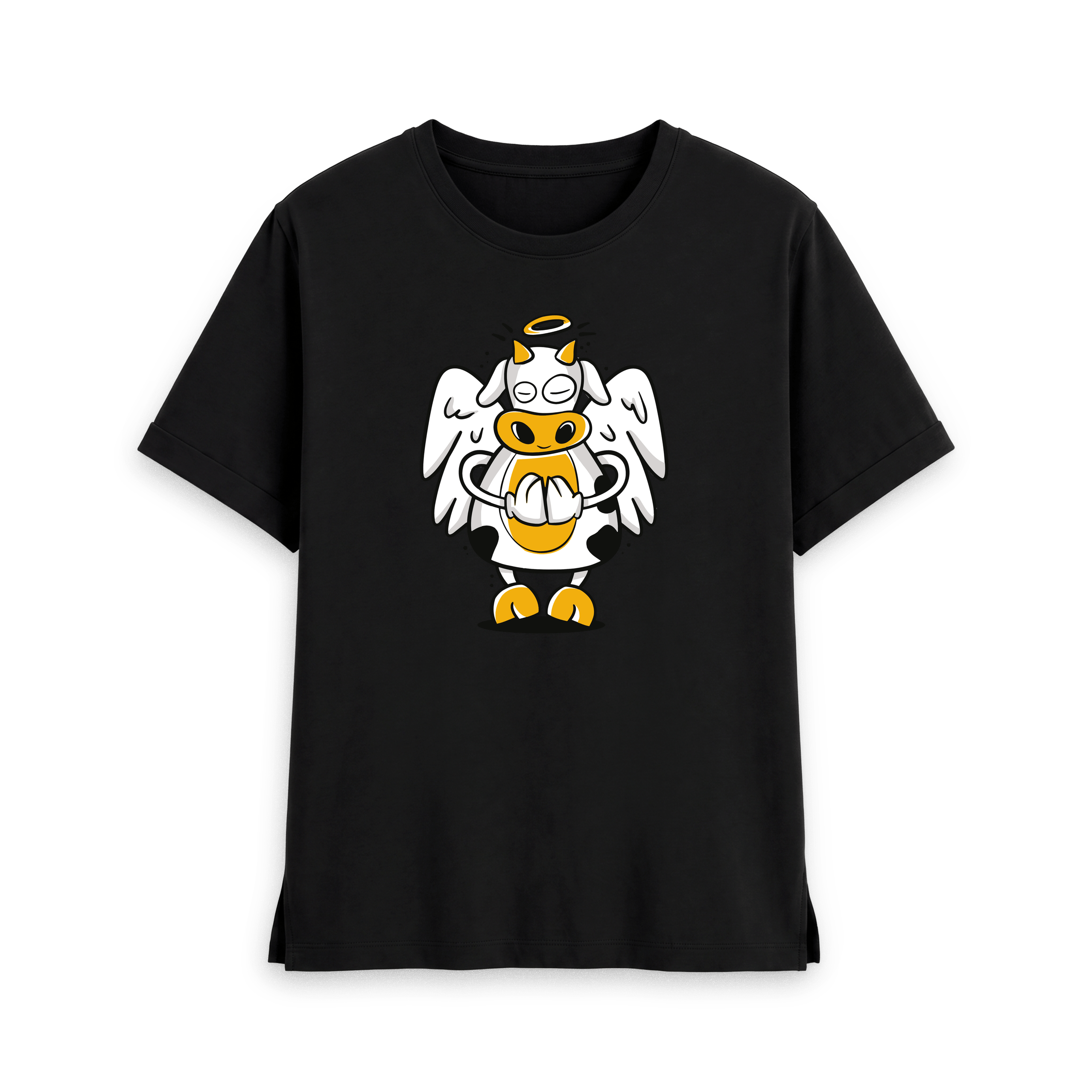 Black Printed T-shirt Front