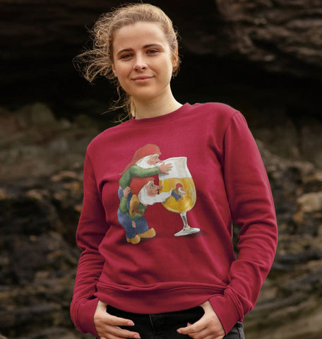 Gnomes Drinking La Chouffe Women's Crewneck Sweater