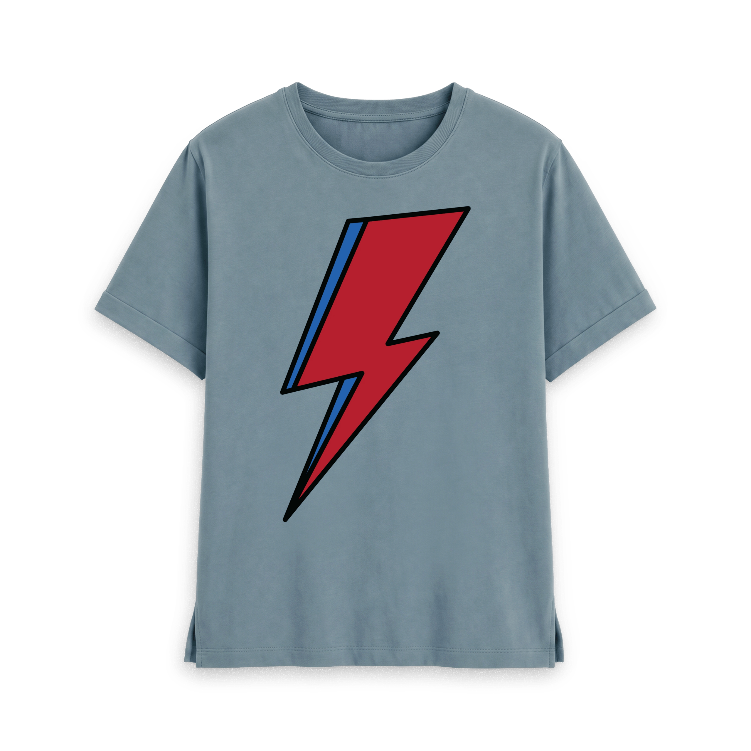 Stone Blue Printed T-shirt Front