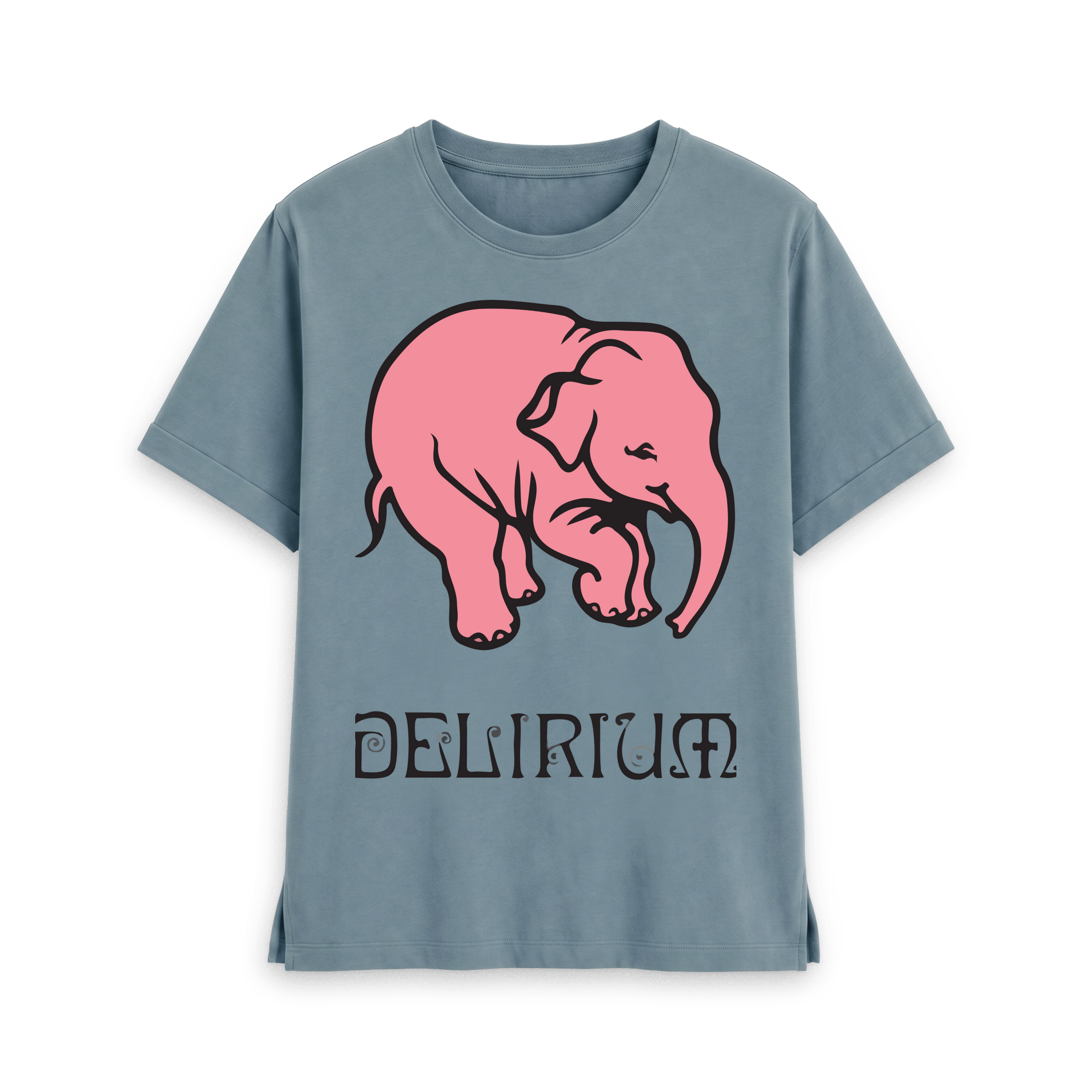 Stone Blue Printed T-shirt Front