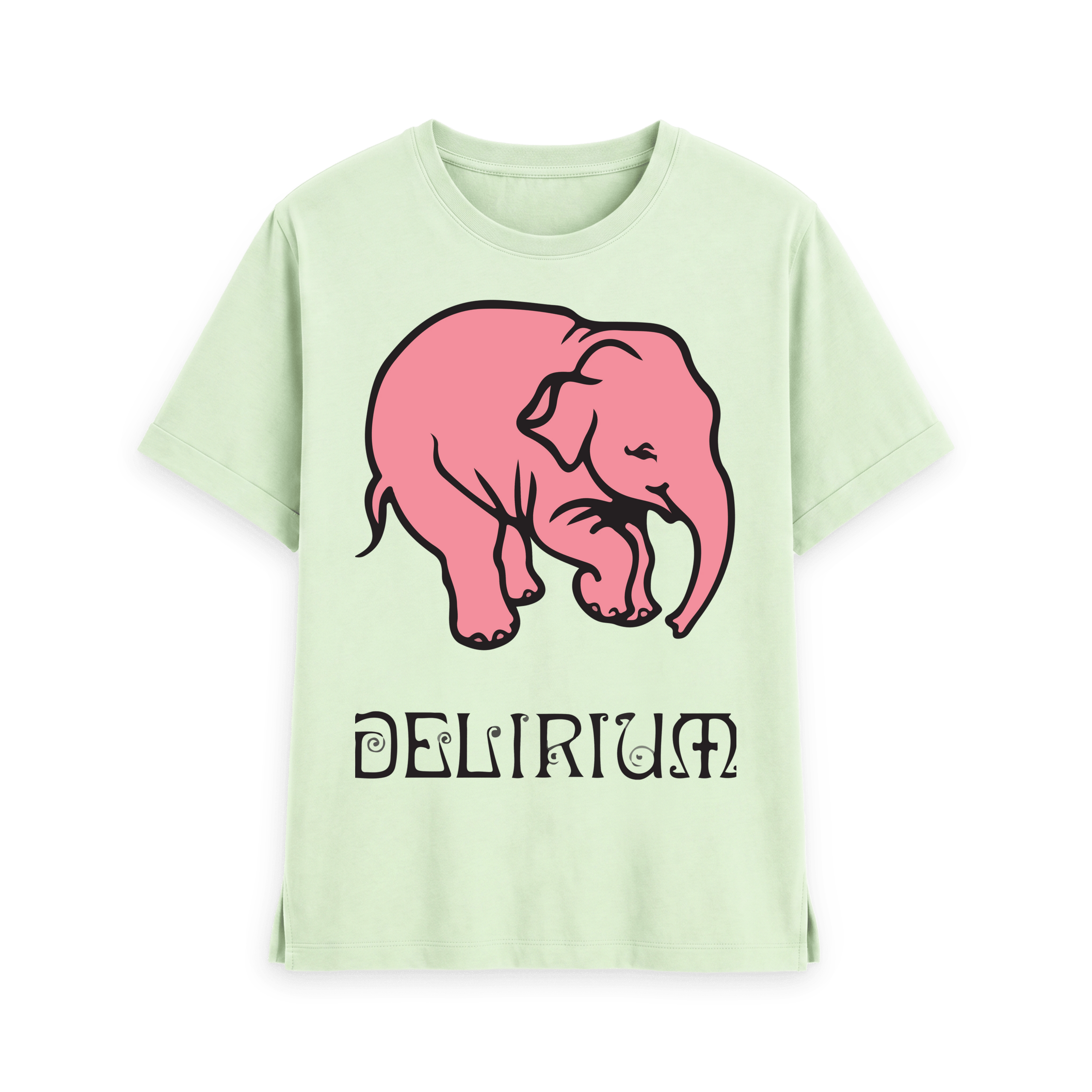 Pastel Green Printed T-shirt Front