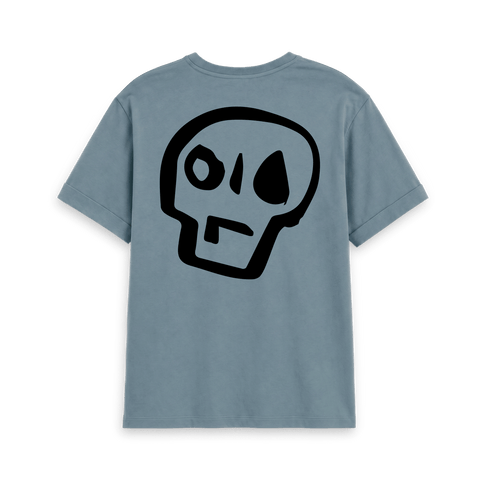 Stone Blue Printed T-shirt Back