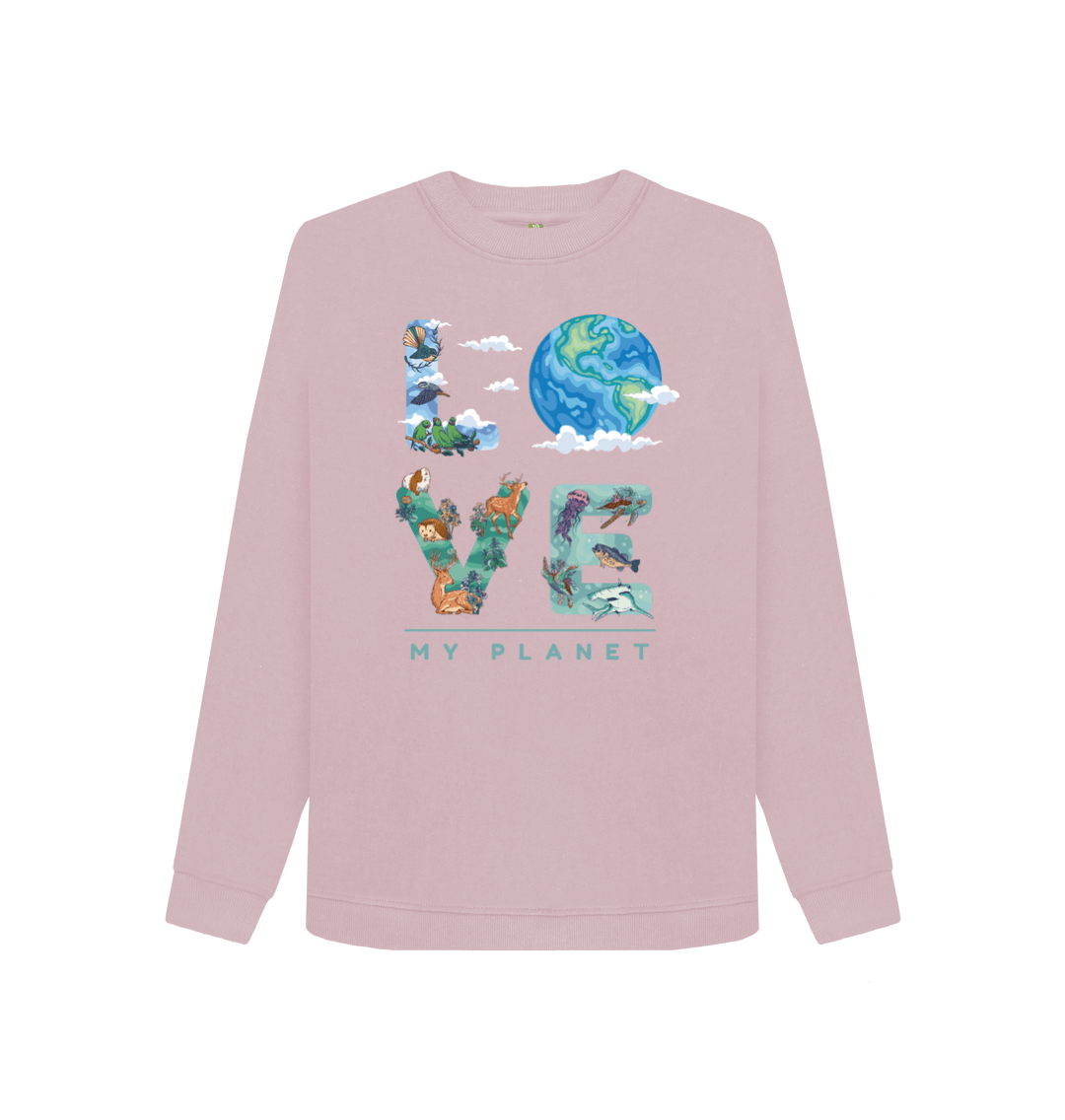 Mauve Printed Sweater Front