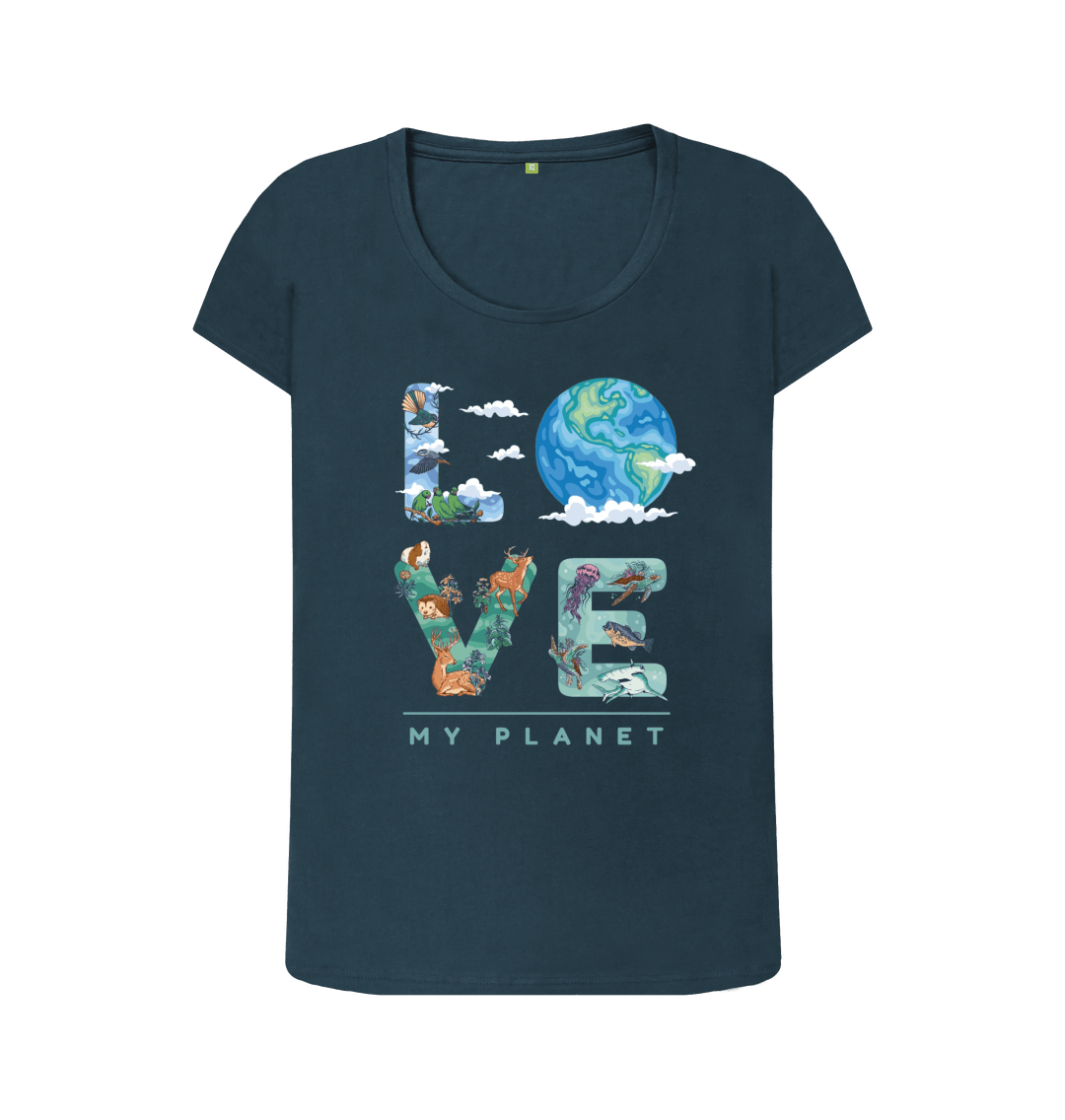 Denim Blue Printed T-shirt Front