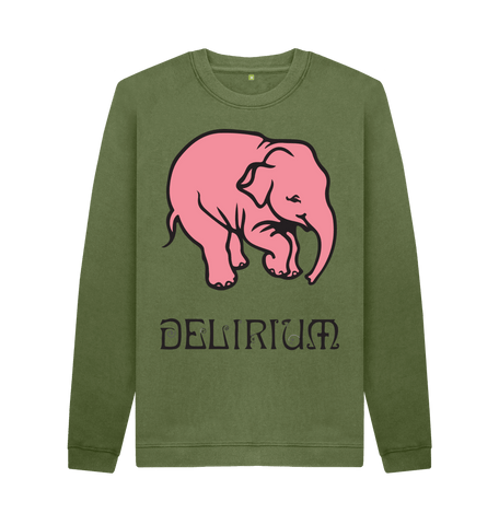 Khaki Printed Sweater Front