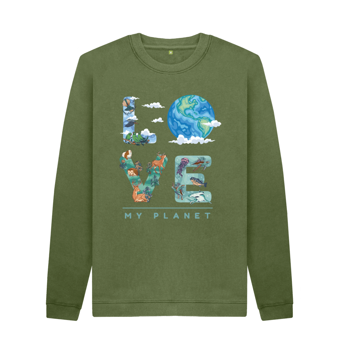 Khaki Printed Sweater Front
