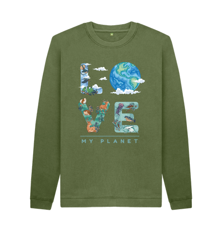 Khaki Printed Sweater Front