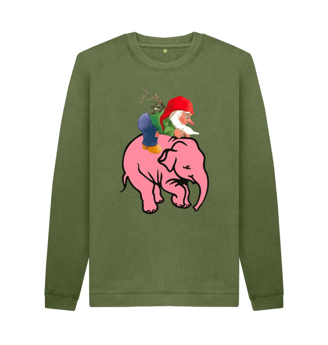 Khaki Printed Sweater Front