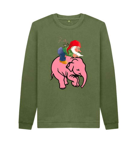 Khaki Printed Sweater Front