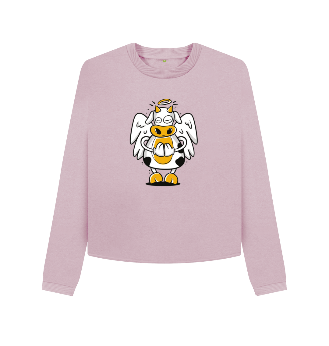 Mauve Printed Boxy Jumpers Front