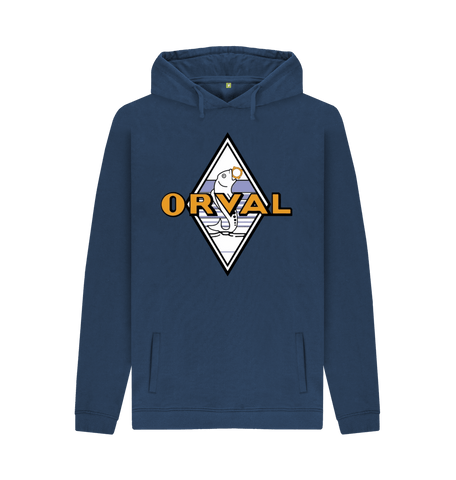 Navy Printed Hoody Front