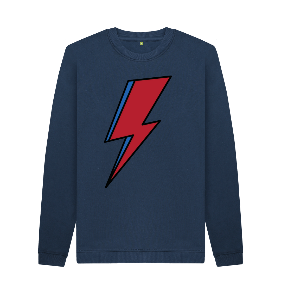 Navy Blue Printed Sweater Front