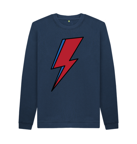 Navy Blue Printed Sweater Front