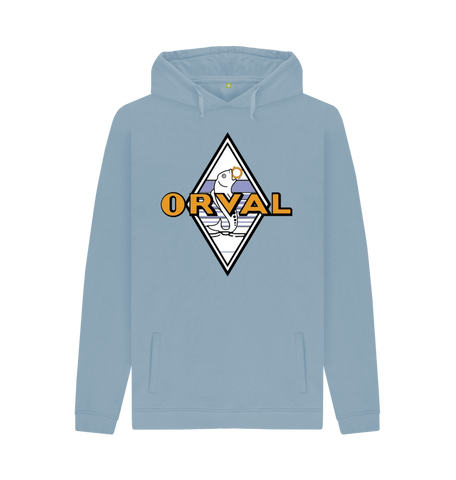 Stone Blue Printed Hoody Front