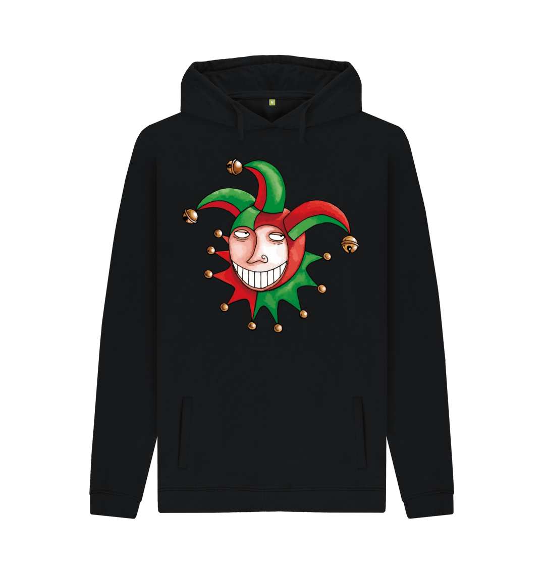 Black Printed Hoody Front