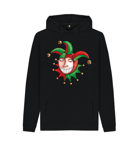 Black Printed Hoody Front