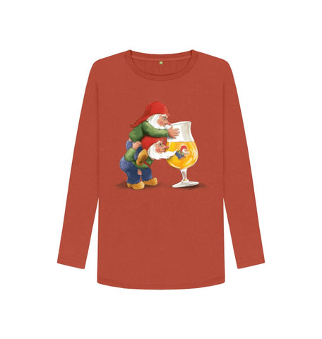 Rust Gnomes Drinking La Chouffe Women's Long Sleeve T-Shirt