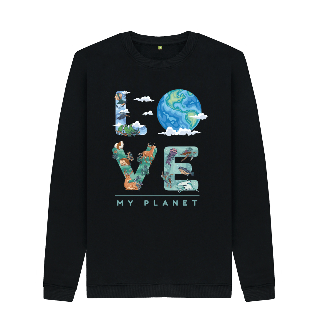 Black Printed Sweater Front