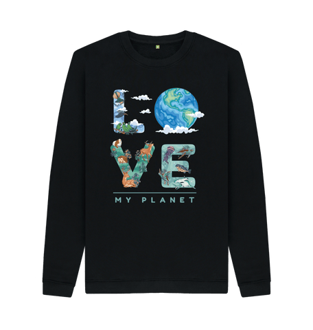 Black Printed Sweater Front