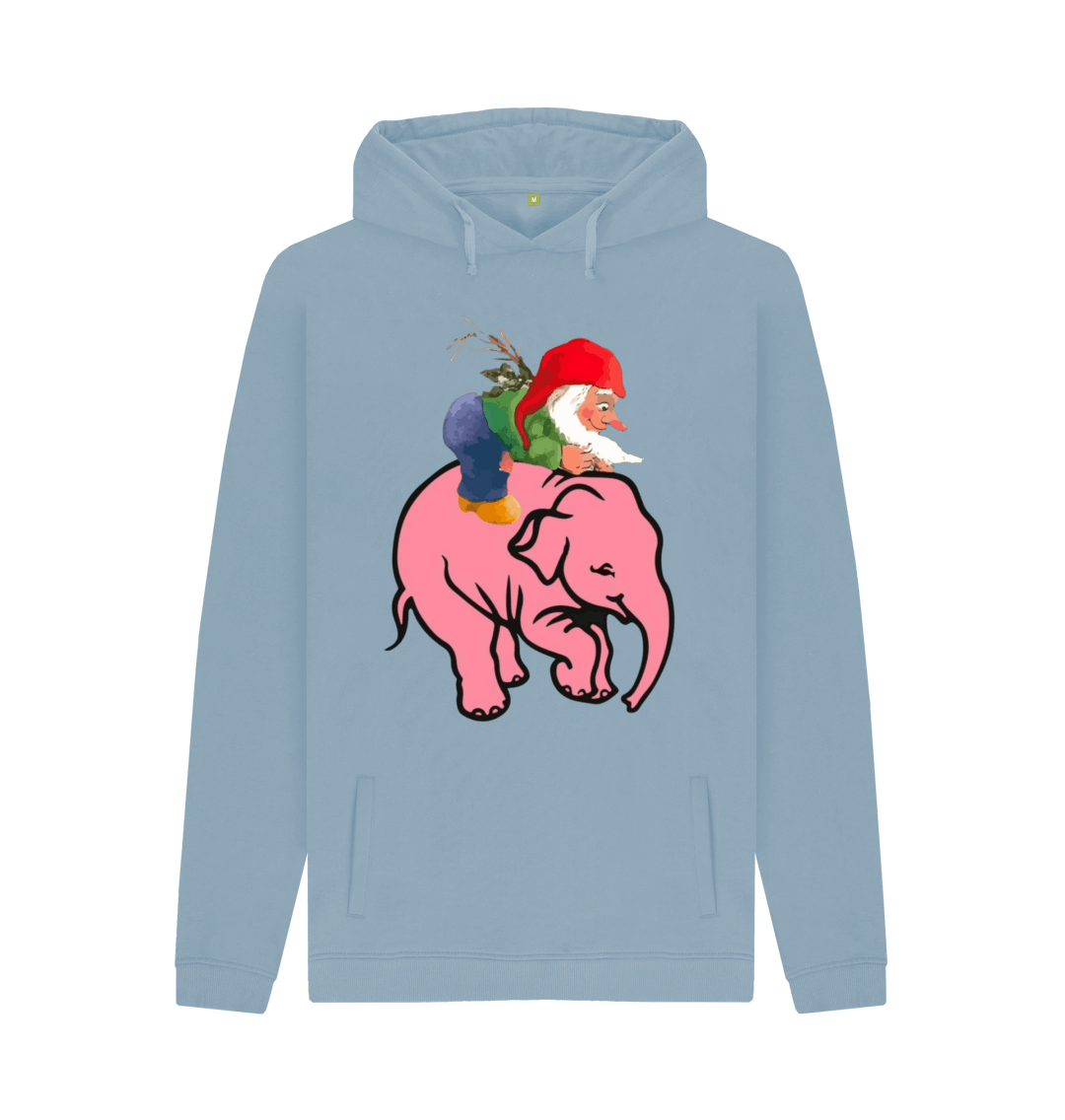Stone Blue Printed Hoody Front
