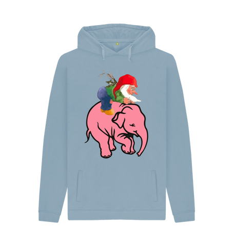 Stone Blue Printed Hoody Front