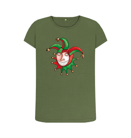 Khaki Printed T-shirt Front