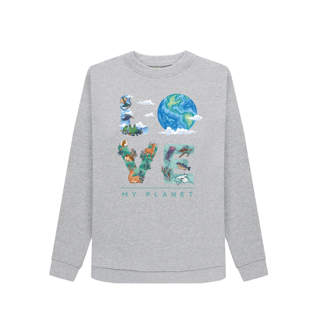 Light Heather Printed Sweater Front