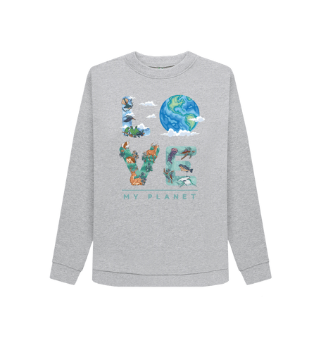 Light Heather Printed Sweater Front