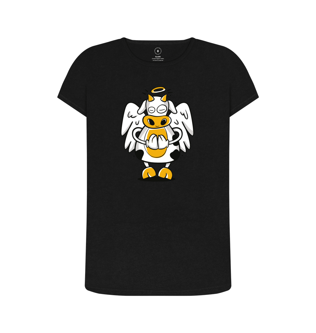 Black Recycled Printed T-Shirt Front