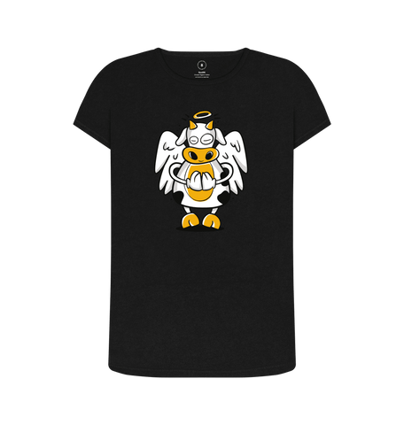 Black Recycled Printed T-Shirt Front