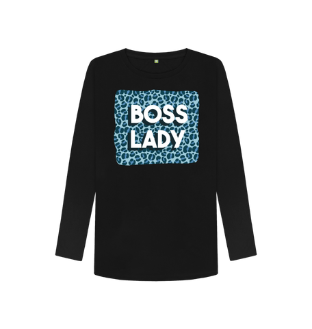 Black Printed Long Sleeve T Shirt Front