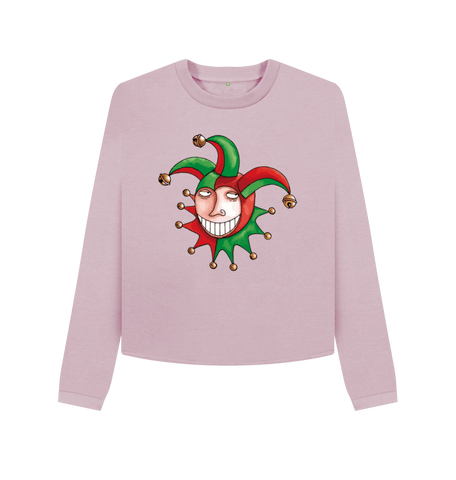 Mauve Printed Boxy Jumpers Front