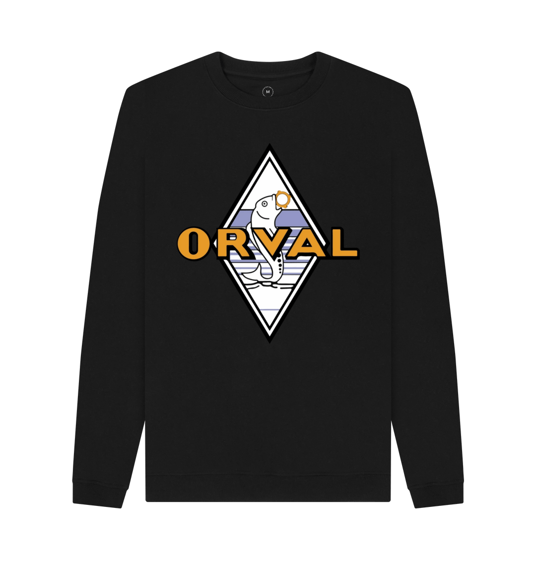 Black Recycled Printed Sweater Front