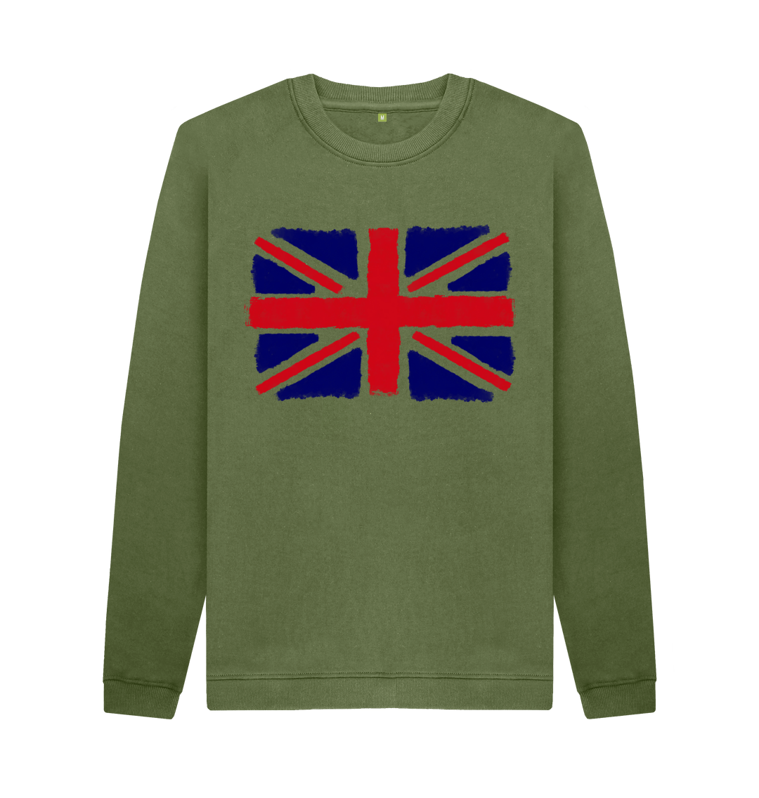 Khaki Printed Sweater Front