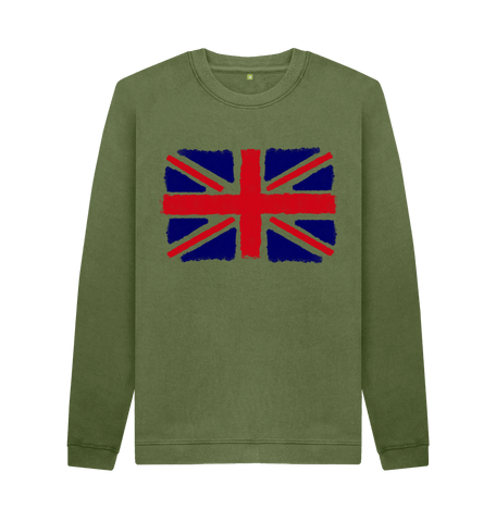 Khaki Printed Sweater Front