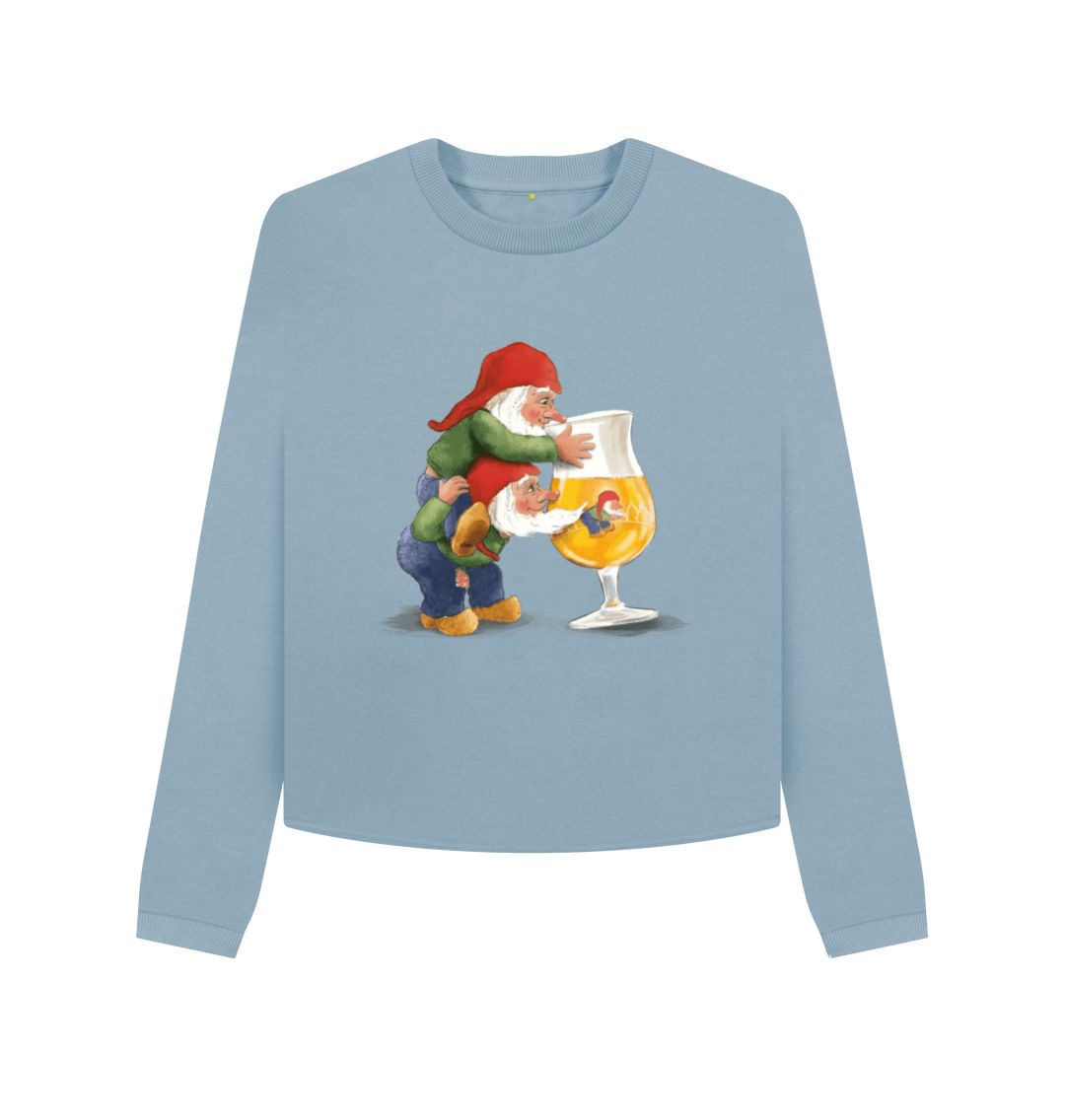 Stone Blue Gnomes Drinking La Chouffe Women's Boxy Jumper