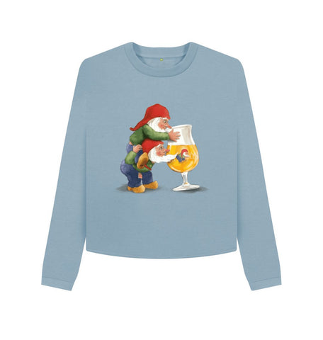 Stone Blue Gnomes Drinking La Chouffe Women's Boxy Jumper