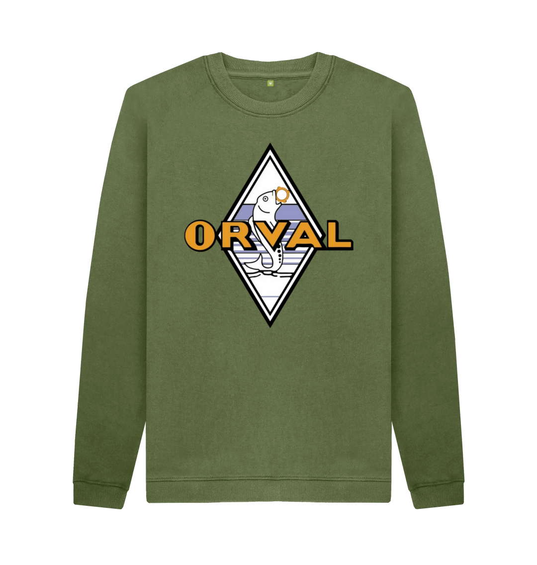 Khaki Printed Sweater Front