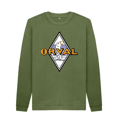 Khaki Printed Sweater Front