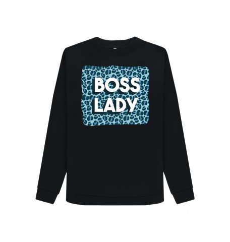 Black Printed Sweater Front