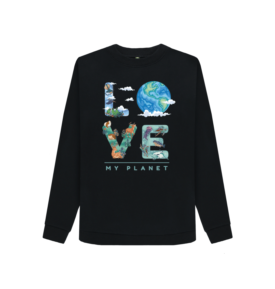 Black Printed Sweater Front