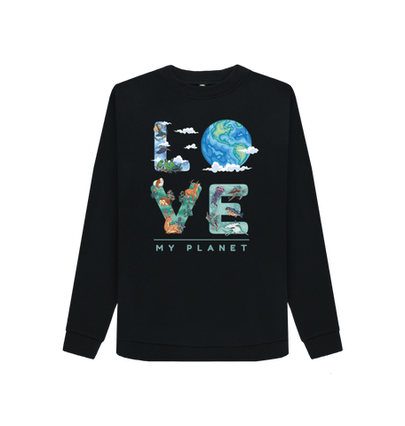 Black Printed Sweater Front