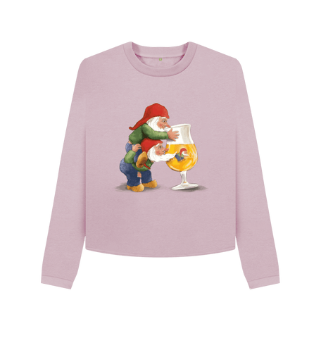 Mauve Printed Boxy Jumpers Front